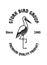 Stork bird standing vintage logo badge