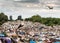 Stork and gulls on the landfill