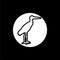 Stork icon isolated on dark background