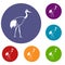 Stork icons set