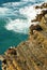 Stork nest at the edge of the cliff, Cabo Sardao, Alentejo, Port