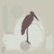 Stork silhouette on grunge background. vector