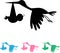 Stork silhouette icon that brings a baby