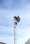 Storks nest installed on a telecommunication antenna tower