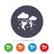 Storm bad weather sign icon. Gale hurricane.