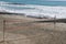 Storm on the beach on a cloudy day, minimalism, Alanya, Turkey, April 2023.