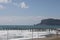 Storm on the beach on a cloudy day, minimalism, Alanya, Turkey, April 2023.