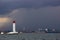The storm begins. Vorontsov Lighthouse in Odessa, Ukraine.