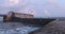 Storm on the breakwater of Les Sables d`Olonne