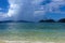 Storm brewing over tropical beach St. John, USVI