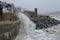 Storm Callum hits the sea wall at Lyme Regis