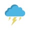Storm cloud icon in flat style isolated