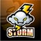 Storm cloud mascot esport logo design