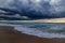 Storm clouds on the beach