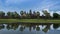 Storm clouds building and angkor wat reflections