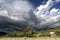 Storm clouds forming in the mountains