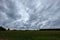 storm clouds forming over the countryside