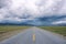 Storm clouds and highway