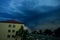 storm clouds over the city, bad weather, storm, thunderstorm