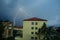 storm clouds over the city, bad weather, storm, thunderstorm