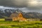 Storm Clouds over The Mormon Barn in Grand Teton National Park