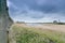 Storm clouds over the old port of schokland, Netherlands