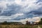 Storm clouds over the village.