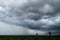 Storm clouds with the rain. Nature Environment Dark huge cloud sky black stormy cloud