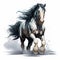 Storm Clydesdale: Powerful Horse Running In Speedpainting Style