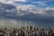 The storm is coming. Hurricane. Ground and sky. Cityscape. Sao Paulo city landscape