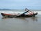 Storm damaged fishing boat