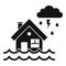 Storm house flood icon, simple style