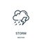 storm icon vector from weather collection. Thin line storm outline icon vector illustration