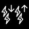 Storm intensification vector icon. Black and white lightning illustration. Outline linear icon.