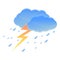 Storm lighting bolt icon, cartoon style