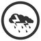 Storm. Mainly cloudy. Weather icon. From a set of weather icons in black. Minimalistic style.