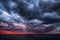 Storm on an ocean sunset