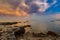 Storm over Adriatic Sea, with beautiful dramatic cloudscape