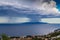 Storm over Adriatic Sea, with beautiful dramatic cloudscape