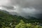 Storm over mountainside, Nuku Hiva, Marquesas Islands, French Polynesia