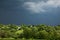 Storm overcast over desolate village