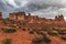 Storm, rain and flash flood in American desert