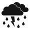Storm rainy cloud icon, simple style
