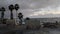 A storm rainy day at Swamis Reef Surf Park Encinitas California.