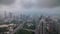 Storm rainy sky shanghai cityscape roof top panorama 4k time lapse china