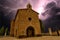 Storm rays on a Christian hermitage, Aragon