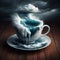 A storm and rough seas in a teacup and saucer