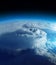 Storm from space on the blue planet earth, 20km above ground / real photo. Elements of this image furnished by NASA