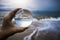 Storm Surf on Beach in Seascape Captured in Glass Globe