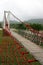 Storm view of a suspension bridge